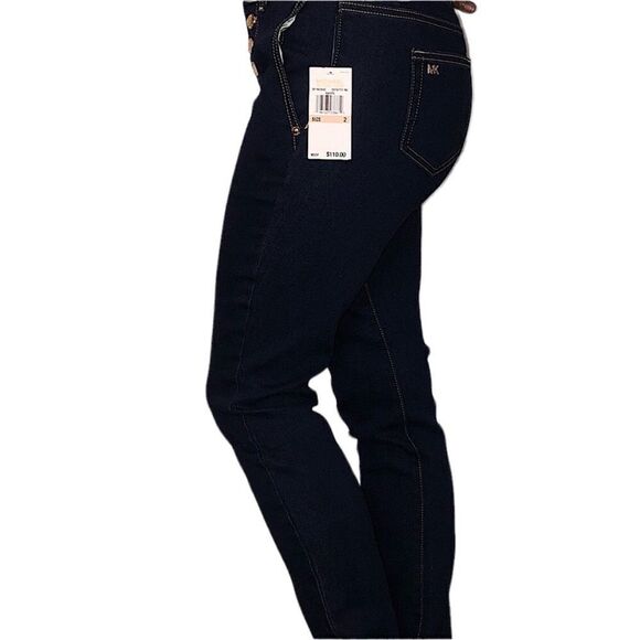 NWT MICHAEL KORS Skinny Jeans Front Gold Buttons Closure - Picture 4 of 9